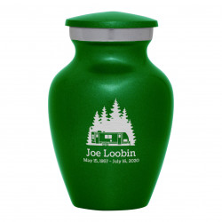 Travel Trailer Camper Keepsake Urn - Shamrock Green
