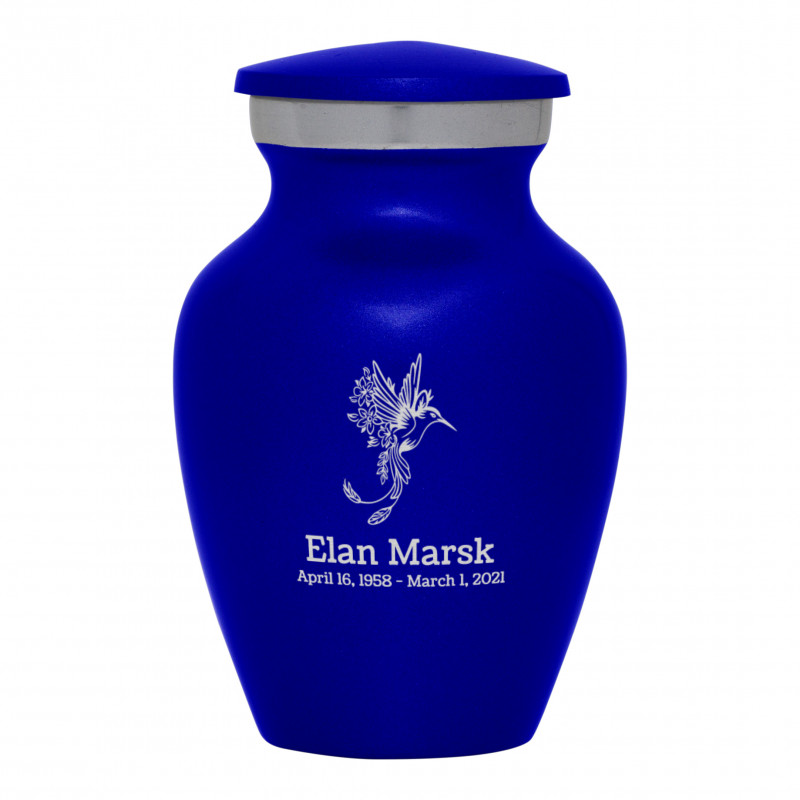 Natures Peace Hummingbird Keepsake Urn - Midnight Blue