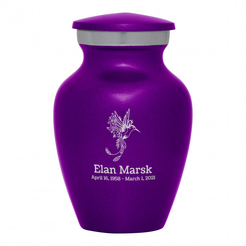 Natures Peace Hummingbird Keepsake Urn - Purple Luster