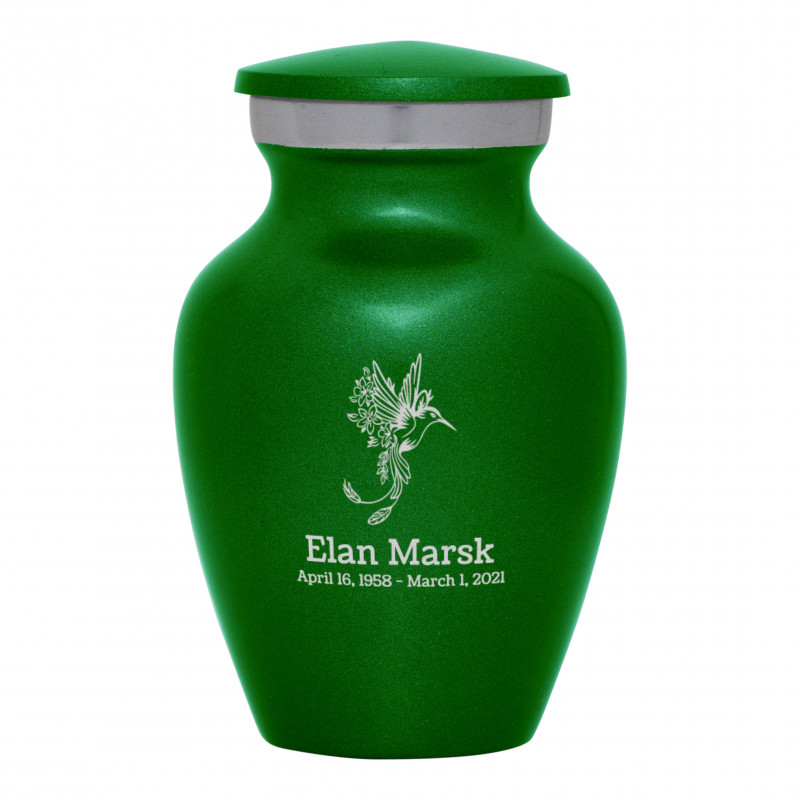 Natures Peace Hummingbird Keepsake Urn - Shamrock Green