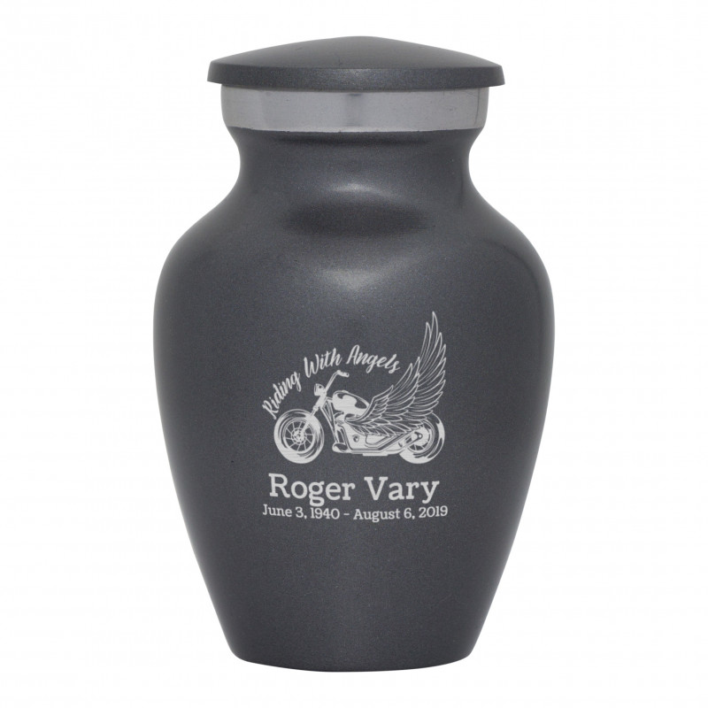 Riding with Angels Motorcycle Keepsake Urn - Gunmetal Gray