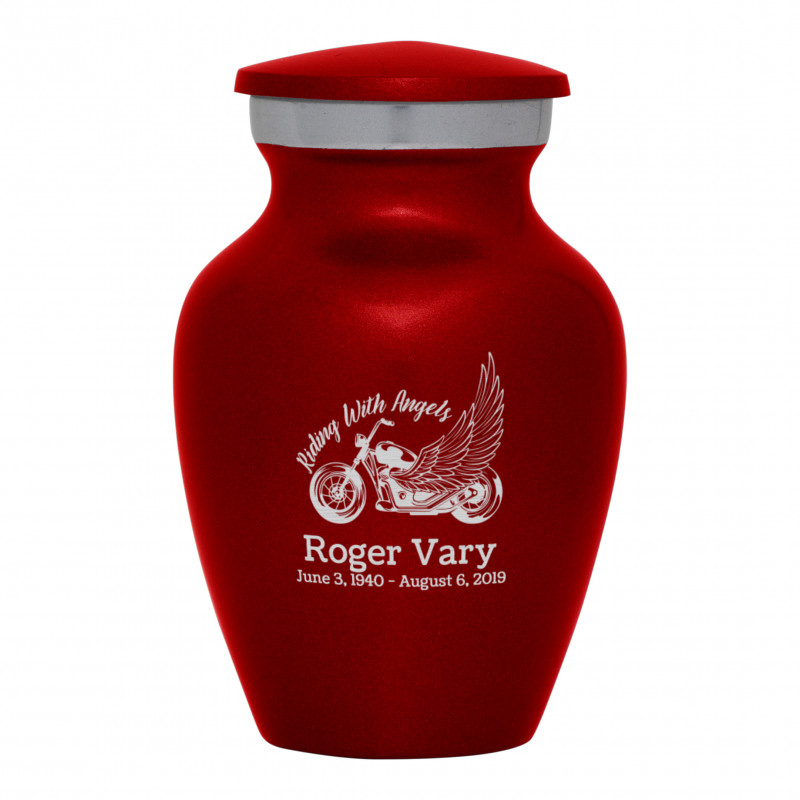 Riding with Angels Motorcycle Keepsake Urn - Ruby Red