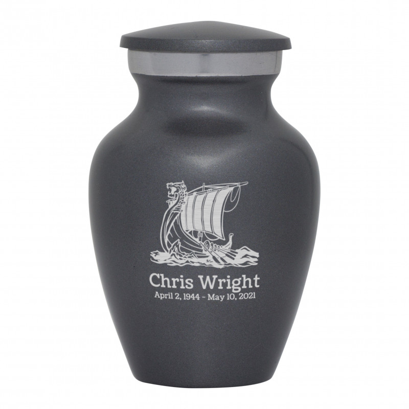 Viking Ship Keepsake Urn - Gunmetal Gray