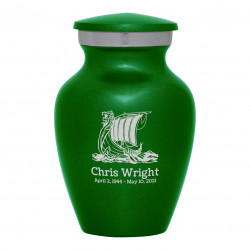 Viking Ship Keepsake Urn - Shamrock Green