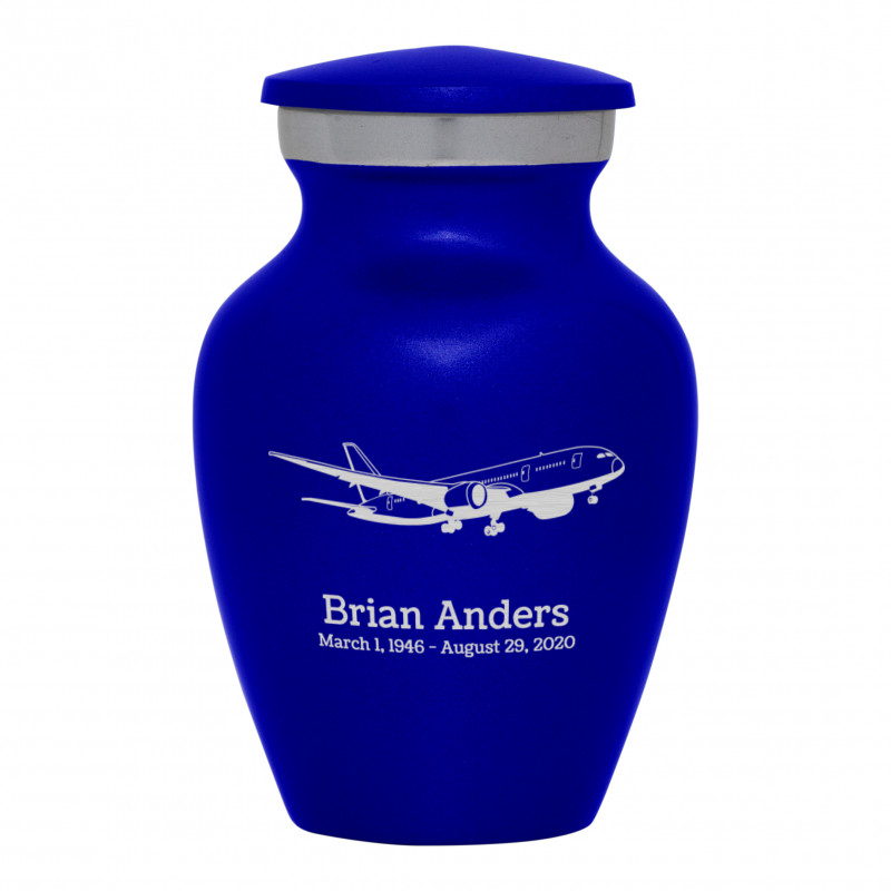 Commercial Airplane Keepsake Urn - Midnight Blue