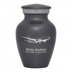 Commercial Airplane Keepsake Urn - Gunmetal Gray