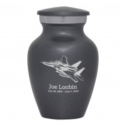 Fighter Jet Plane Keepsake Urn - Gunmetal Gray
