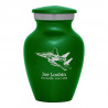 Fighter Jet Plane Keepsake Urn - Shamrock Green