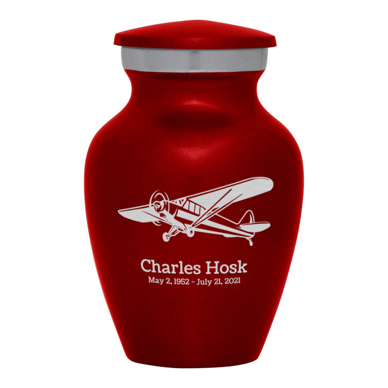 Airplane II Keepsake Urn - Ruby Red