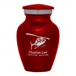 Helicopter Keepsake Urn - Ruby Red