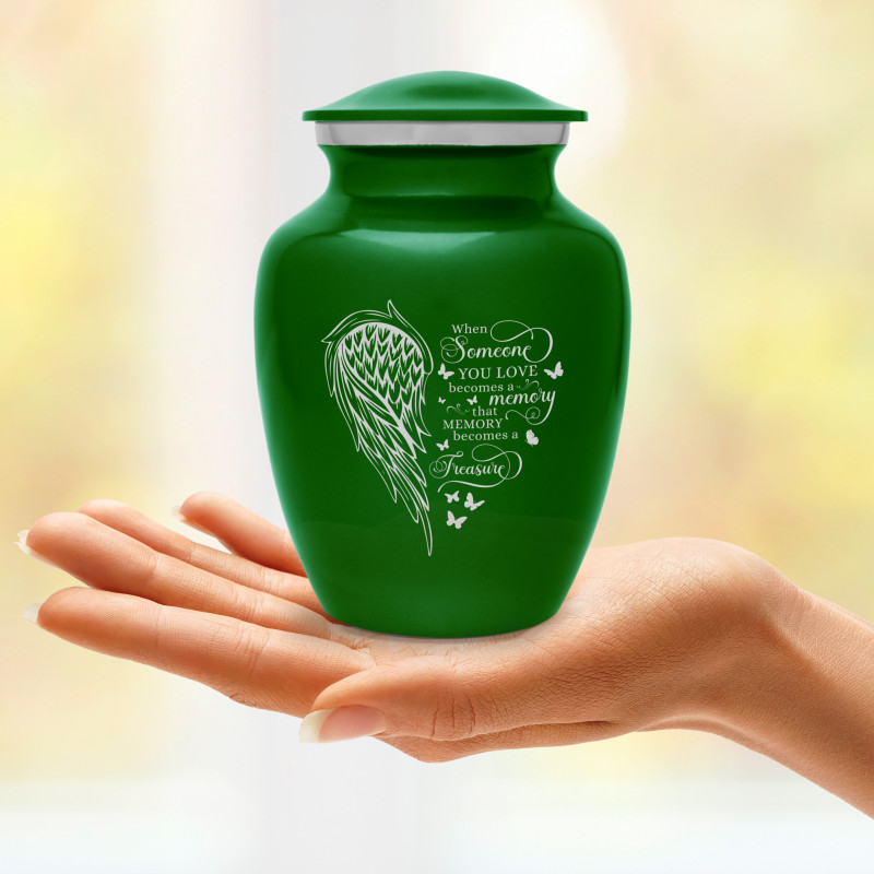 Memory Becomes a Treasure Sharing Urn - Shamrock Green