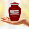 American Flag Sharing Urn - Ruby Red