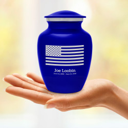 American Flag Sharing Urn - Midnight Blue