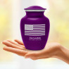 American Flag Sharing Urn - Purple Luster