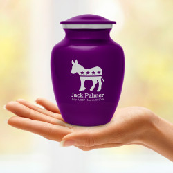 Democratic Donkey Sharing Urn - Purple Luster