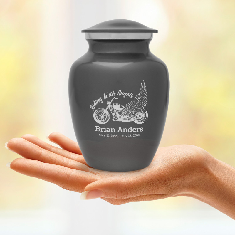 Riding with Angels Motorcycle Sharing Urn - Gunmetal Gray