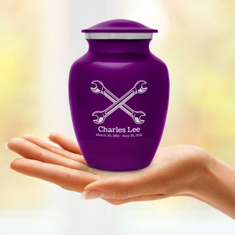 Mechanic Wrench Sharing Urn - Purple Luster