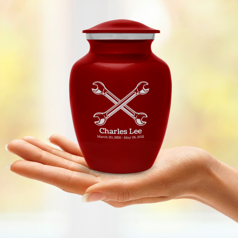 Mechanic Wrench Sharing Urn - Ruby Red