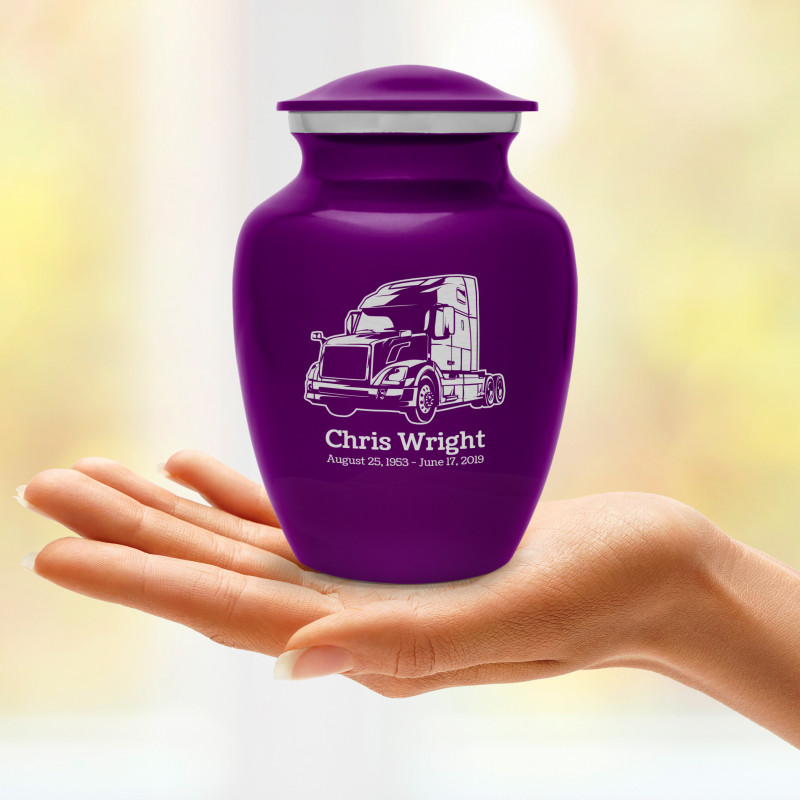Semi Truck II Sharing Urn - Purple Luster