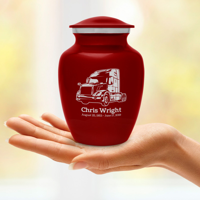Semi Truck II Sharing Urn - Ruby Red