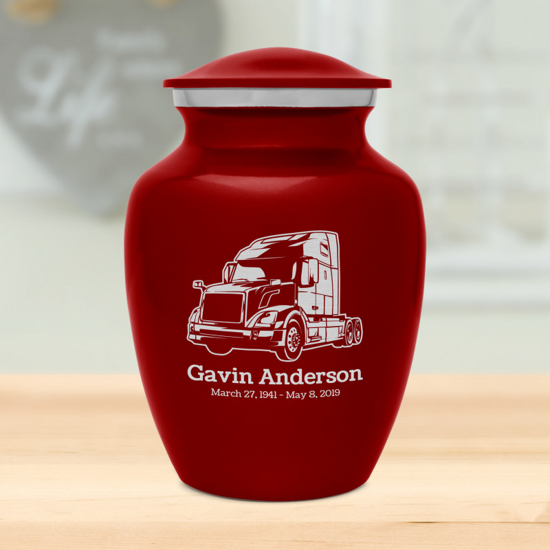 Semi Truck II Sharing Urn - Ruby Red