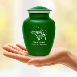 Salmon Fishing Sharing Urn - Shamrock Green