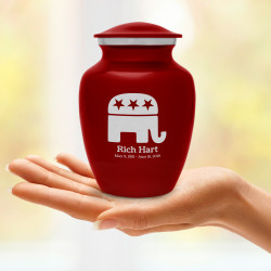 Republican Elephant Sharing Urn - Ruby Red