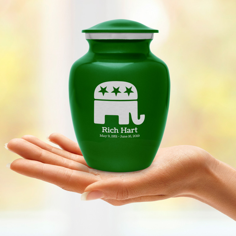 Republican Elephant Sharing Urn - Shamrock Green