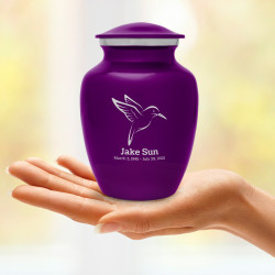 Hummingbird Sharing Urn - Purple Luster