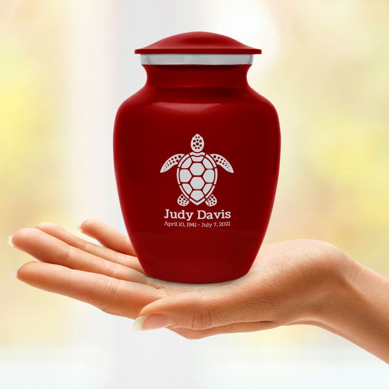 Sea Turtle Sharing Urn - Ruby Red