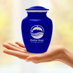 Dolphin Sharing Urn - Midnight Blue