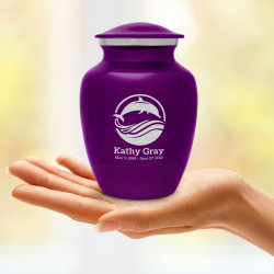 Dolphin Sharing Urn - Purple Luster
