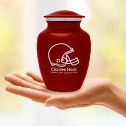 Football Helmet Sharing Urn - Ruby Red