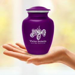 Classic Tractor Sharing Urn - Purple Luster