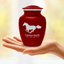 Horse Sharing Urn - Ruby Red