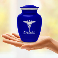 Caduceus Sharing Urn - Midnight Blue