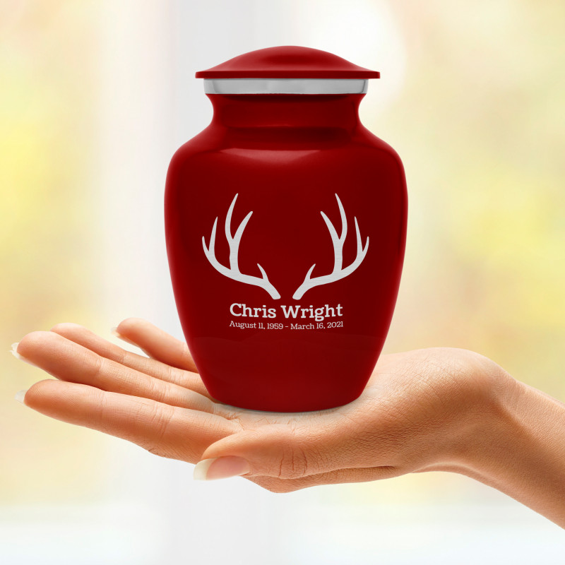 Antlers Sharing Urn - Ruby Red