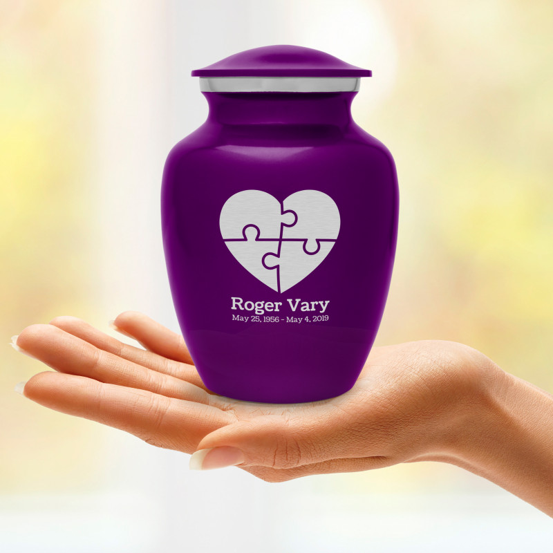 Autism Puzzle Sharing Urn - Purple Luster