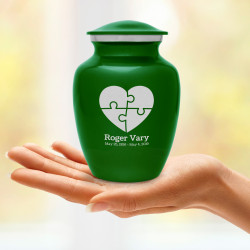 Autism Puzzle Sharing Urn - Shamrock Green