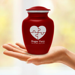Autism Puzzle Sharing Urn - Ruby Red