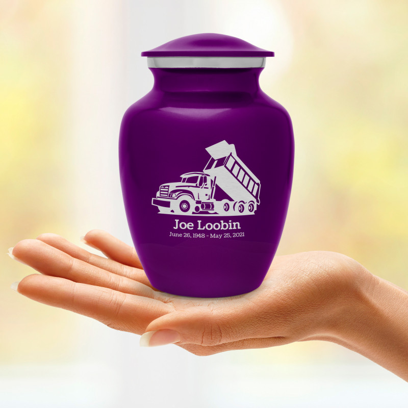 Dump Truck Sharing Urn - Purple Luster