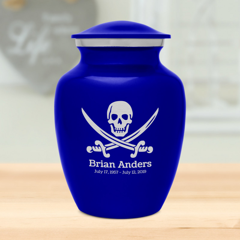 Pirate Skull Sharing Urn - Midnight Blue