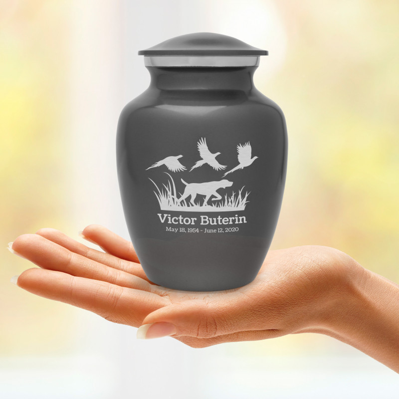 Hunting Dog Sharing Urn - Gunmetal Gray