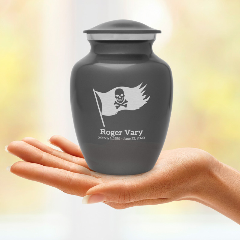 Pirate Flag Sharing Urn - Gunmetal Gray