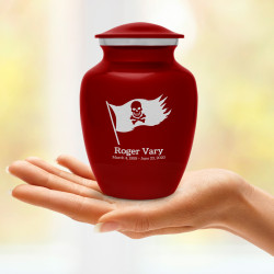 Pirate Flag Sharing Urn - Ruby Red