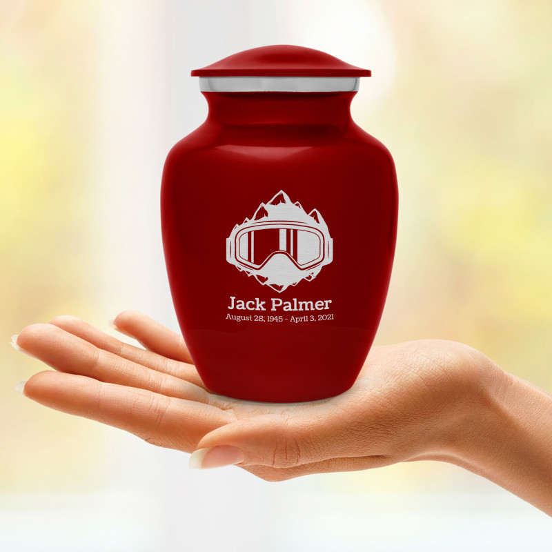Snow Goggles Sharing Urn - Ruby Red