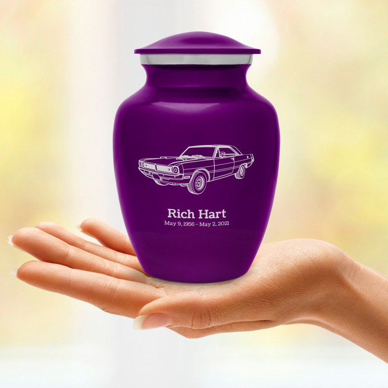 Seventies Muscle Car Sharing Urn - Purple Luster