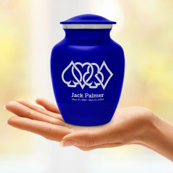 Card Suits Sharing Urn - Midnight Blue