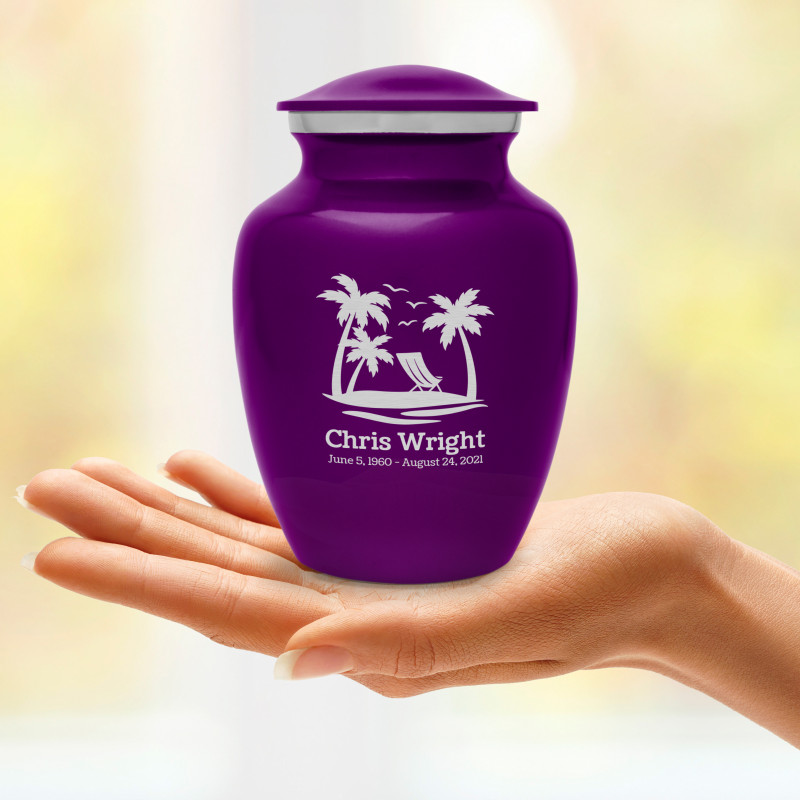Tropical Beach Sharing Urn - Purple Luster