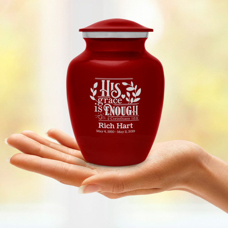 His Grace Is Enough Sharing Urn - Ruby Red